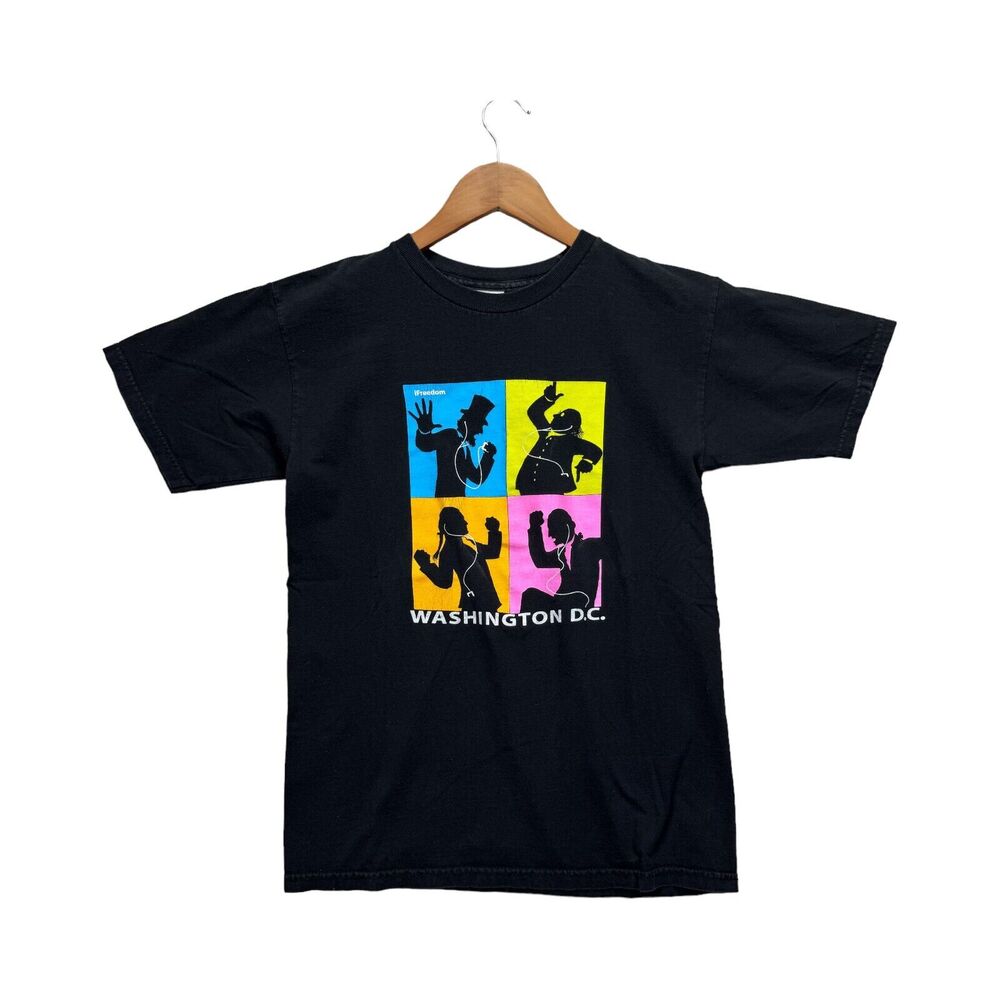 iFreedom Black Washington DC T-Shirt 2009 Vintage Commercial Apple iPod Parody S